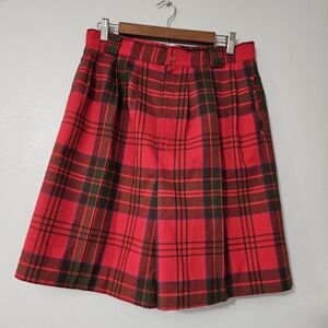 Vintage Plaid 100% Wool High Rise Shorts